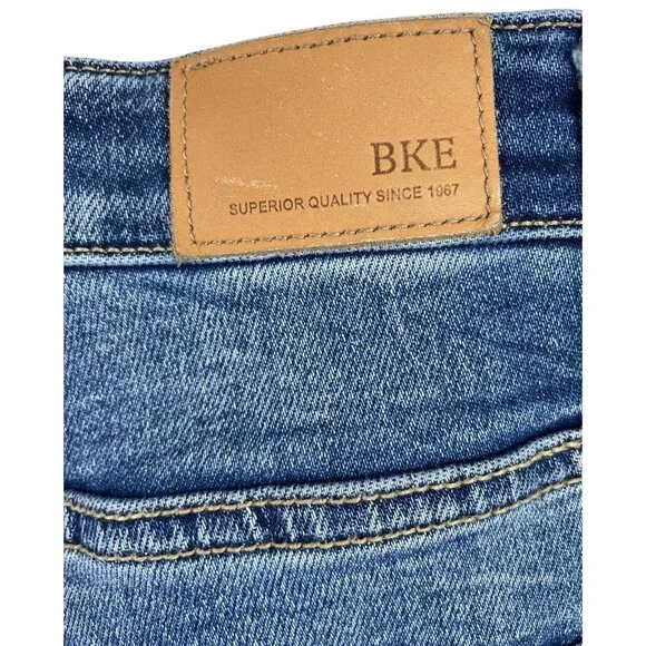 BKE Payton Jeans Womens 28x32 Blue Mid Rise Ankle Skinny Raw Hem Faded Whiskered - Picture 5 of 9